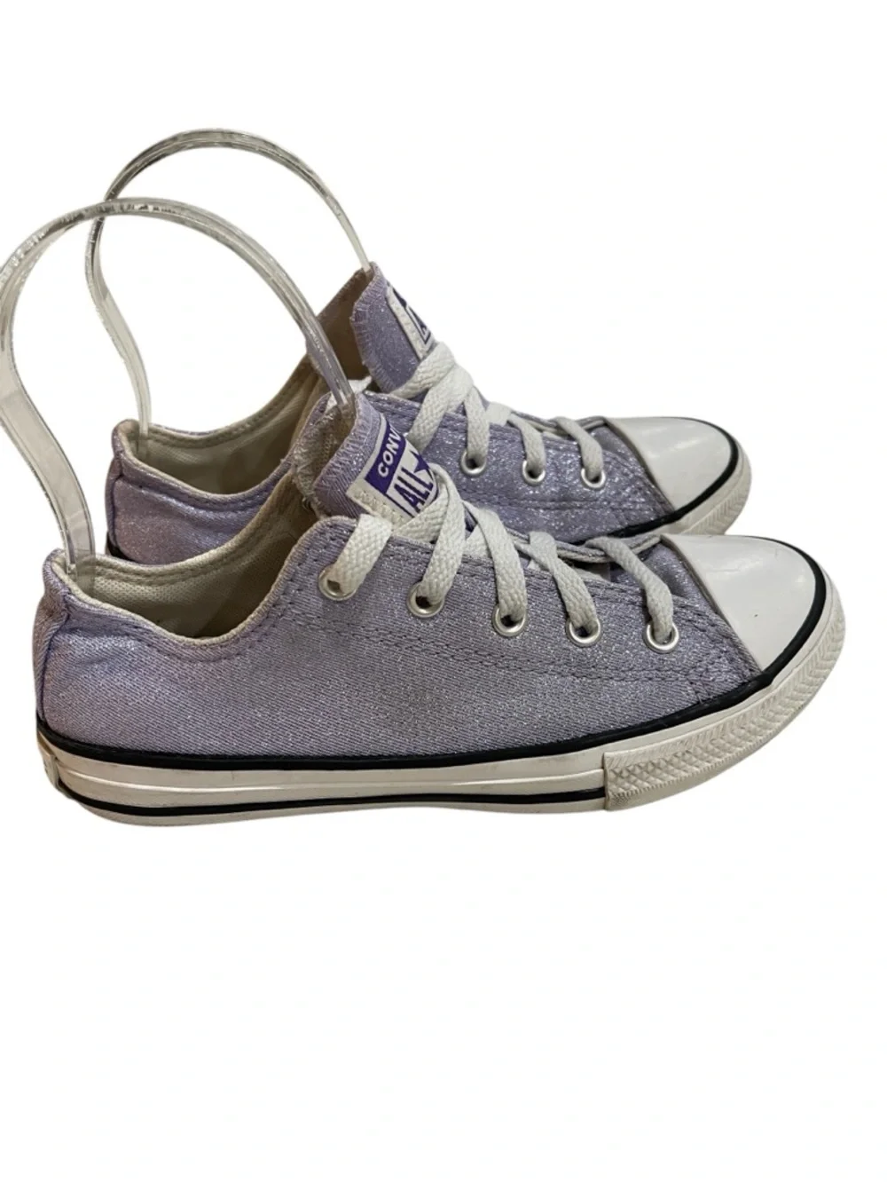 Converse Kid’s Chuck Taylor All Star Glitter Sneakers SZ 2 Purple